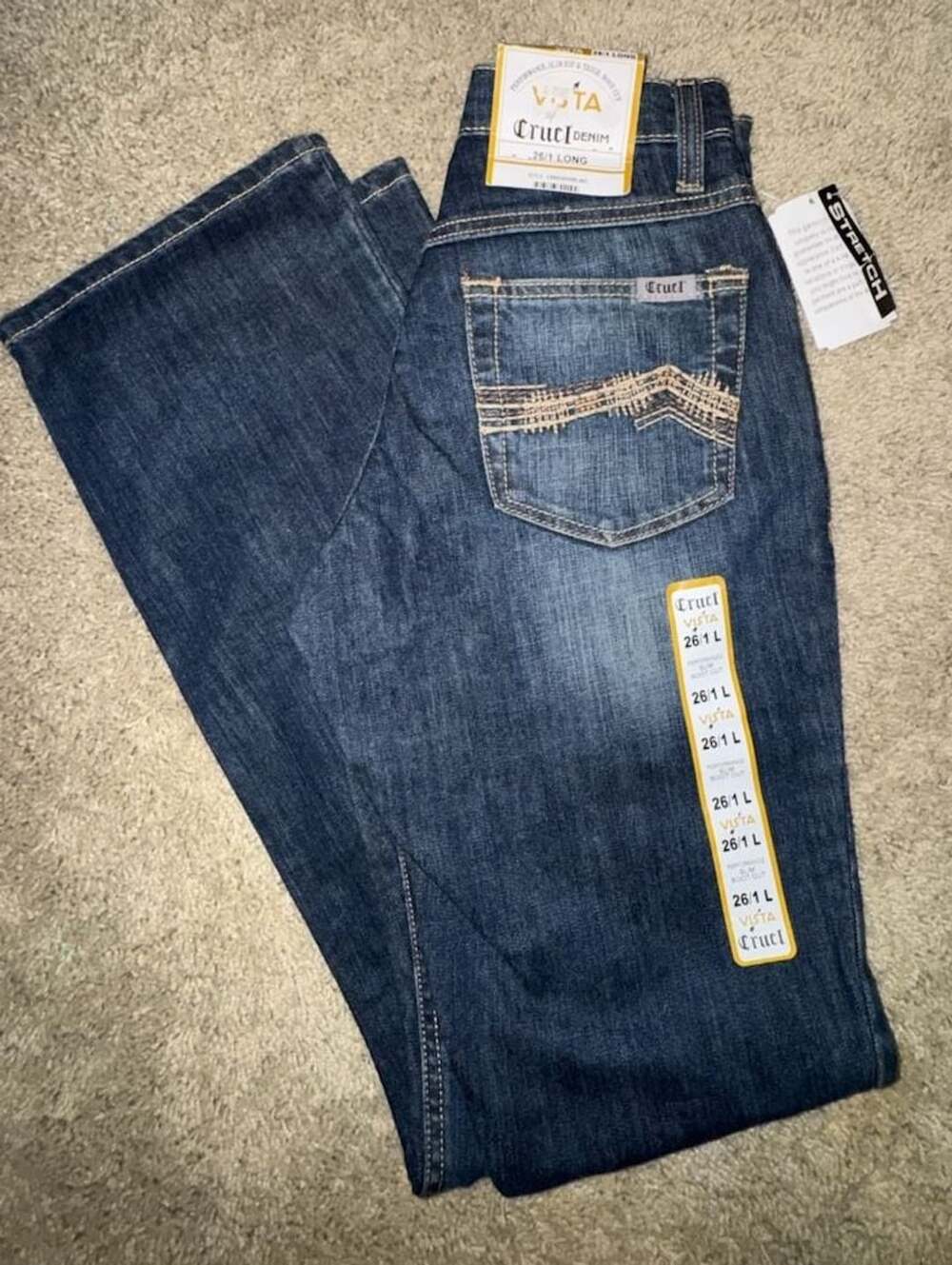 Cruel Denim Vista Performance Slim Fit Boot Cut Jeans 26x1 Long NWT